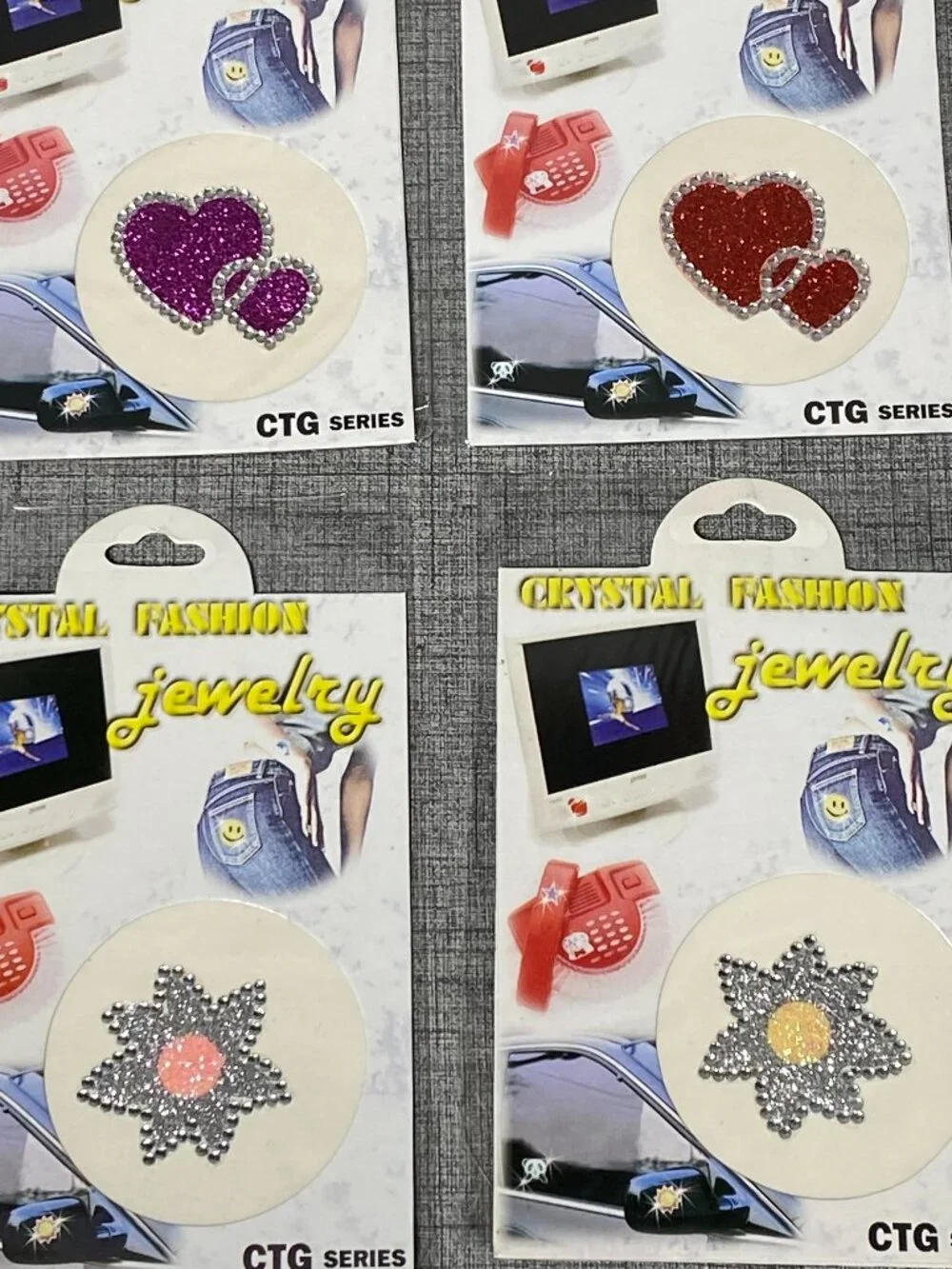 VTG Y2K NOS Crystal Fashion Jewelry Reusable Stickers Tattoo King NEW 15pc Lot B
